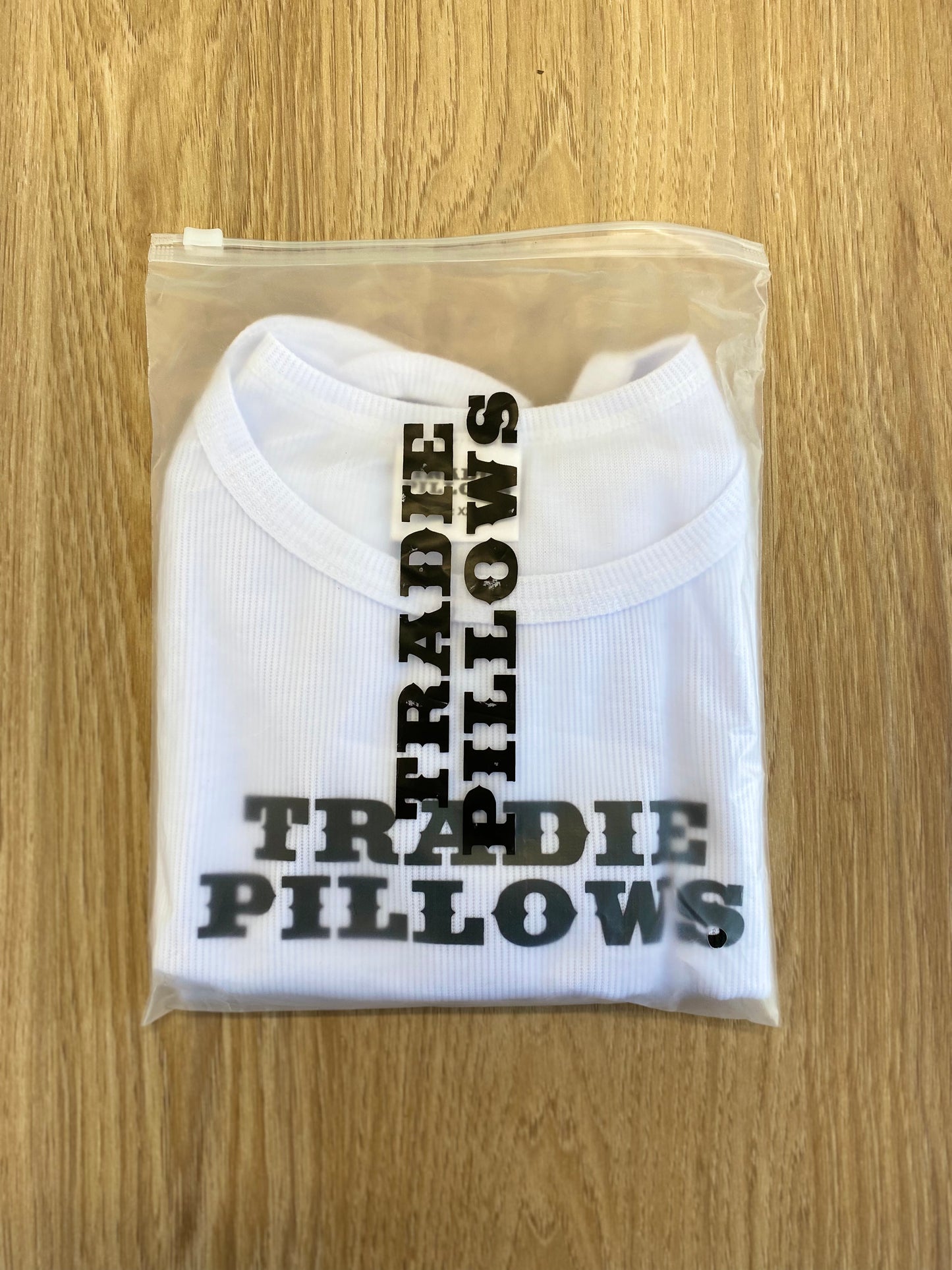 Tradie Pillow Singlet - White