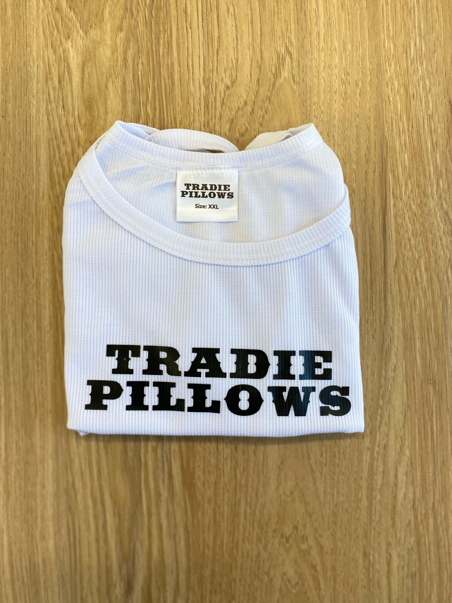 Tradie Pillow Singlet - White