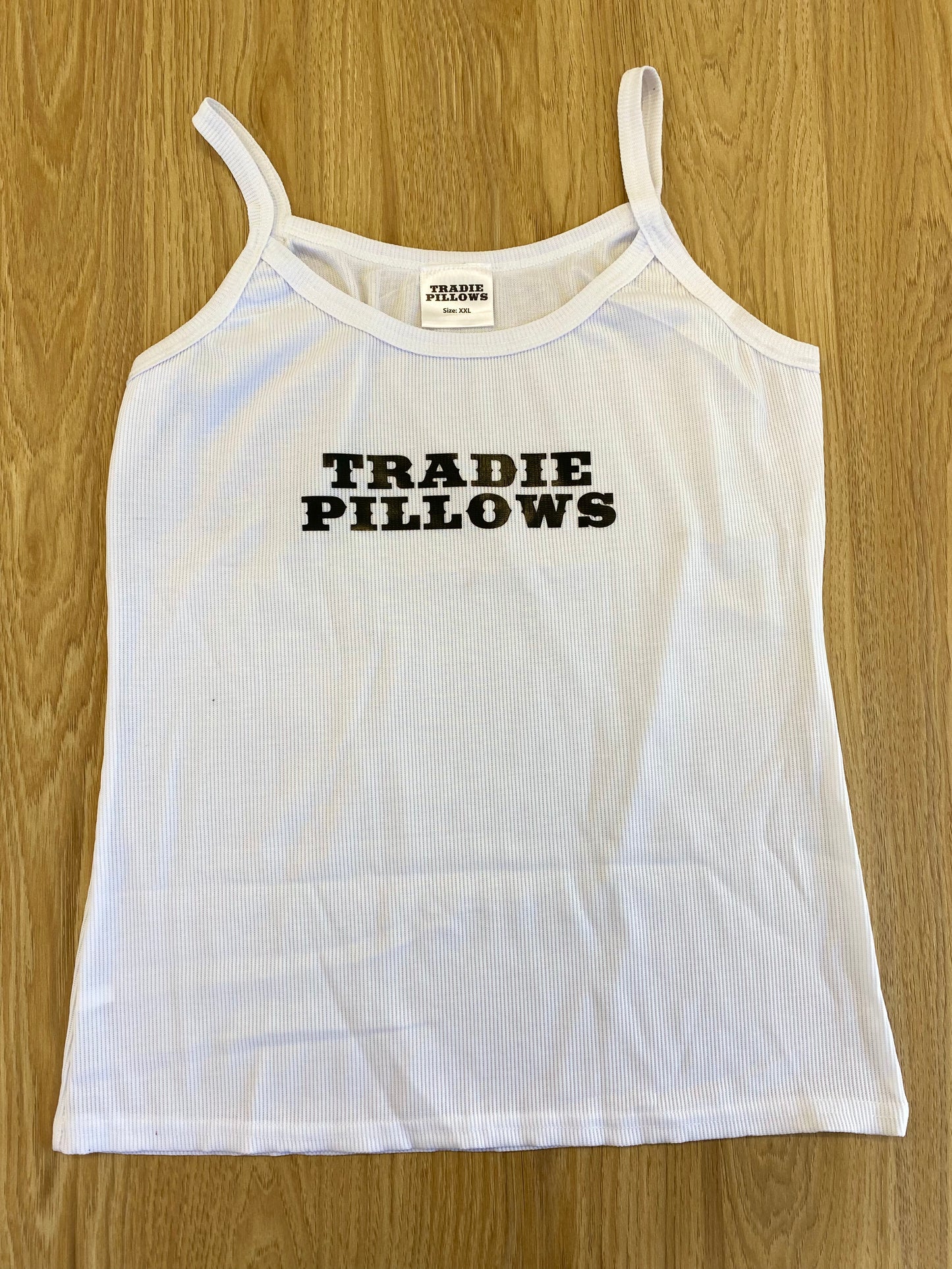 Tradie Pillow Singlet - White